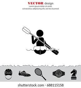Vector illustration. Rowing icon