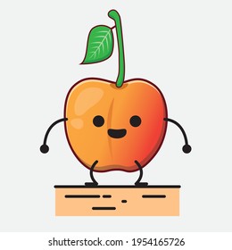 Ilustración vectorial del personaje real de Ann Cherry con cara linda, manos simples y líneas de piernas en fondo aislado. Estilo de dibujo animado plano.