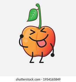 Ilustración vectorial del personaje real de Ann Cherry con cara linda, manos simples y líneas de piernas en fondo aislado. Estilo de dibujo animado plano.