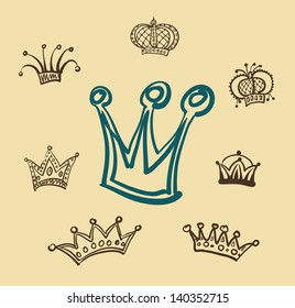 Vector illustration of royal crown and two angel wings