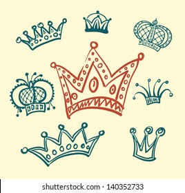 Vector illustration of royal crown and two angel wings