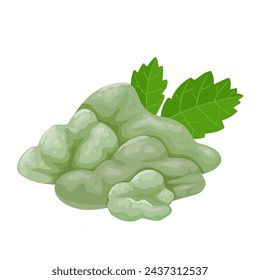 Vector illustration, Royal Green Hojari Frankincense, Boswellia Sacra tree resin, isolated on white background.