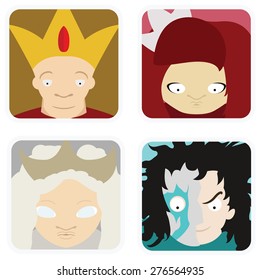vector illustration of royal king avatars