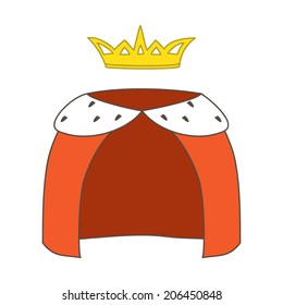 Vector illustration with royal mantle and crown