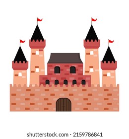 Vector illustration of a royal palace in a fantasy world. royal themes, Middle Ages, fairy tales.