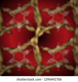 Vector illustration. Royal retro on brown and red colors. Floral classic texture. Gold template. Seamless pattern golden elements. Design vintage for card, wallpaper, wrapping, textile.