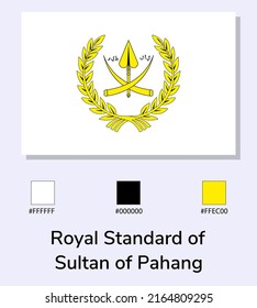 Vector Illustration of Royal Standard of Sultan of Pahang flag isolated on light blue background. As close as possible to the original. ready to use, easy to edit. 
