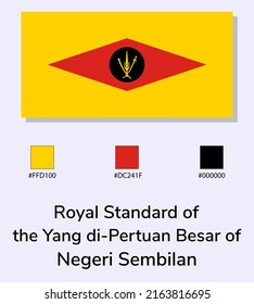 Vector Illustration of Royal Standard of the Yang di-Pertuan Besar of Negeri Sembilan flag isolated on light blue background. vector eps10.