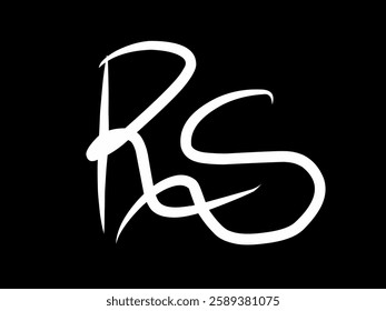 vector illustration RS initial signature logo. Hand drawn calligraphy letter SR