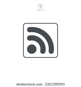 A vector illustration of an RSS Feed icon, signifying news, updates, or syndication. Ideal for web interfaces, blogs, or digital content distribution