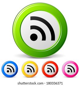 vector illustration of rss icons on white background