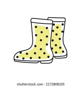 Vektorgrafik von Gummistiefeln im Doodle-Stil