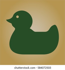 Vector Illustration of  rubber duck icon in Green
