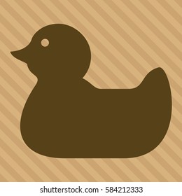 Vector illustration of Rubber Duck icon in brown.
