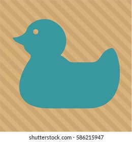 vector Illustration of rubber duck icon in green.
