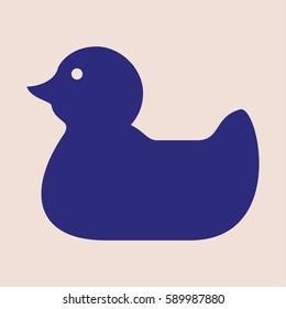 Vector illustration of rubber duck icon in purple.
