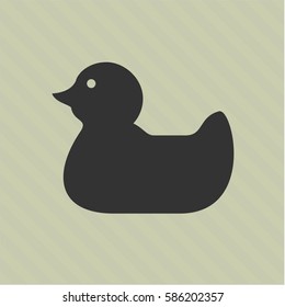 vector Illustration of Rubber Duck vector symbol icon in black.
