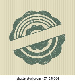 Vector Illustration of Rubber Grunge Texture Seal Icon

