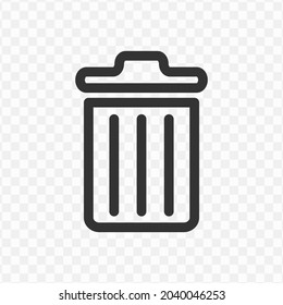 Icono de cubo de basura en color oscuro y fondo transparente (png).