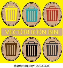 Vector illustration of rubbish bins