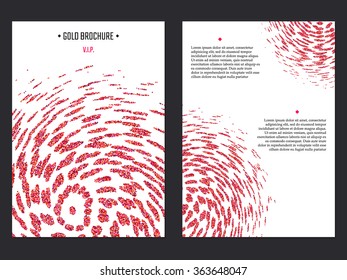Vector Illustration of Ruby Brochure for Design, Website, Background, Banner. Pink Sparkle dust Element Template for premium invitation for wedding or Party. Red Shine Flyer