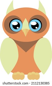 Vector illustration of a rude owl in flat style. 