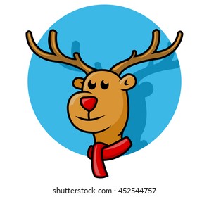 a vector illustration of Rudolph deer head