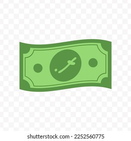 Vector illustration of Rufiyaa Maldives banknote in green color on transparent background (PNG).