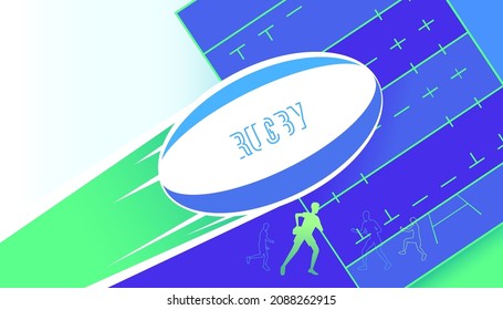 Vector illustration of rugby abstract background. Sports concept