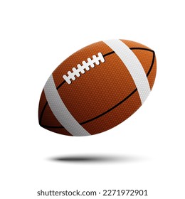 Ilustración vectorial. Balón de rugby aislada sobre fondo blanco. 
