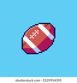 Vector Illustration of Rugby Ball with Pixel Art Design, perfect for game assets themed designs