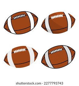 Vector illustration. Rugby balls isolated on white background. 
