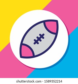 Vector illustration of rugby icon colored line. Beautiful entertainment element also can be used as american football icon element.