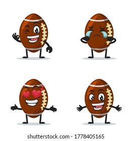 Vector illustration of rugby mascot or character collection set with expression theme