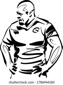 the vector illustration a rugby player