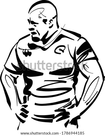the vector illustration a rugby player