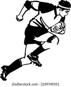 vector illustration of a rugby players