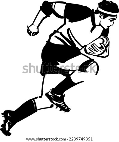 vector illustration of a rugby players