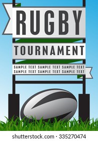 Vector Illustration Of Rugby Poster Template