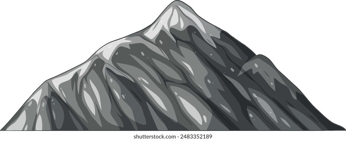 Vector illustration of a rugged mountain peak