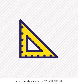 Vector illustration of ruler icon colored line. Beautiful architecture element also can be used as triangle measurement icon element.