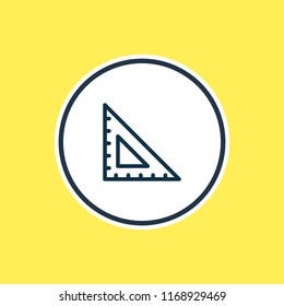 Vector illustration of ruler icon line. Beautiful construction element also can be used as triangle measurement icon element.