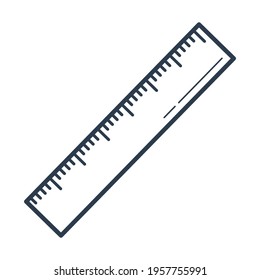 Vector illustration, ruler icon with line style. Good for graphic assets in web design, UI, banners, drawing books, and brochures. simple design.