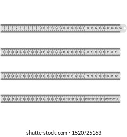Vector illustration of a ruler. An instrument for measuring length, millimeters, centimeters and meters.