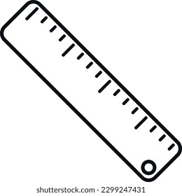Vector illustration of a ruler line icon. Measurement materials. Education in mathematics and geometry. School rule.