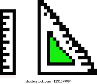 vector illustration of a ruler in pixel style