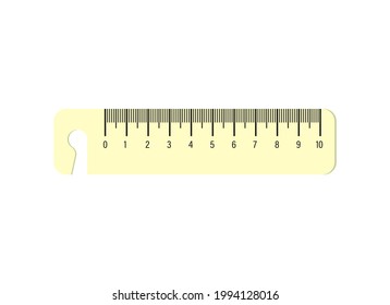 Vector illustration of rulers of different shapes and green colors. Isolated on white background.