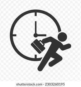 Vector illustration of run after time icon in dark color and transparent background(png).