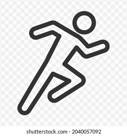 Vector illustration of run icon in dark color and transparent background(png).