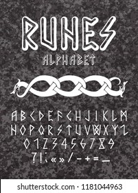 Vector illustration - runic style hand drawn alphabet